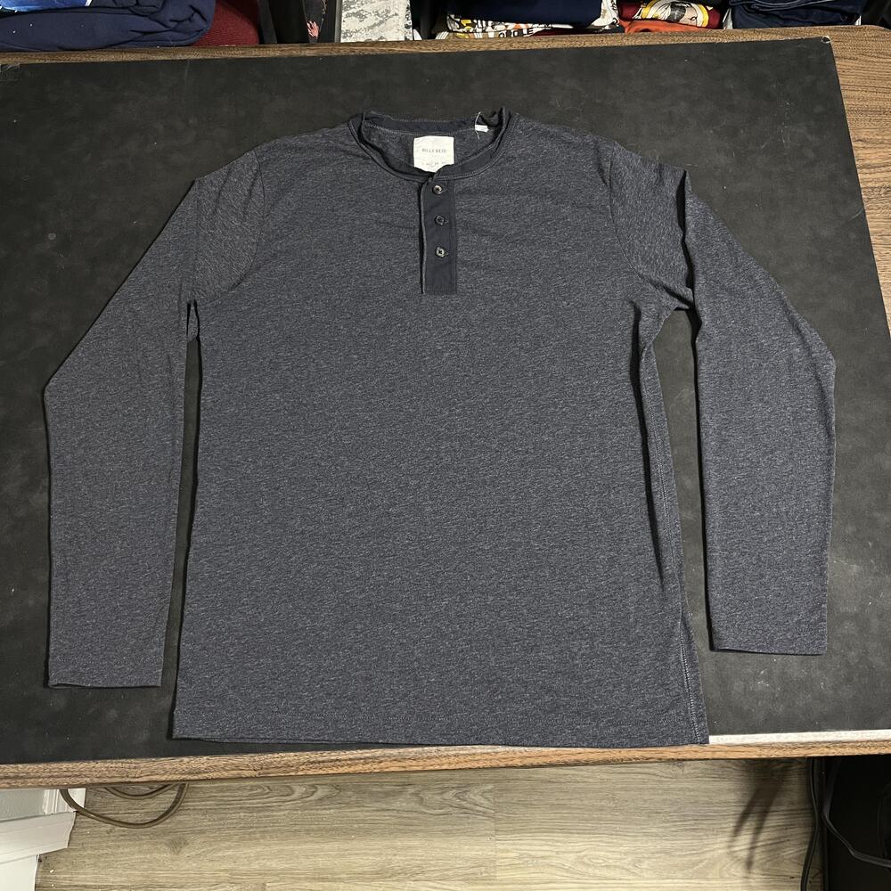 Billy Reid Long Sleeve Henley Shirt Mens Large Dexter Vintage Lightweight Tee